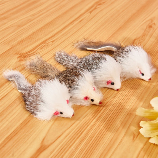 Cat Two-color Leather Rabbit Fur Large Mouse Toy