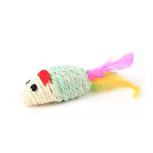 Cat Wear-resistant Sisal Toy Mouse Head