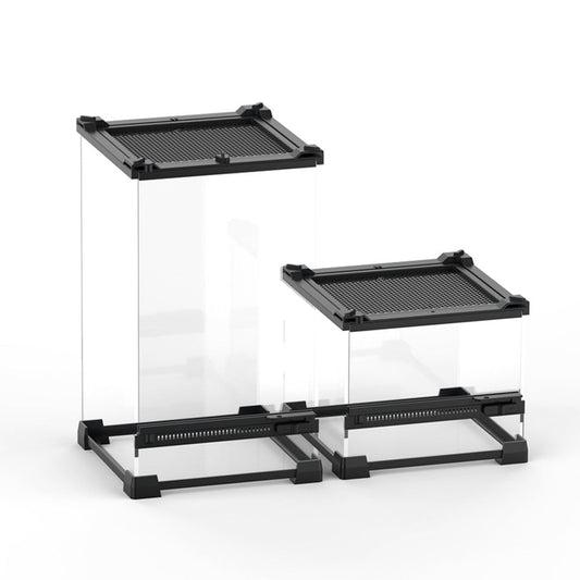 KFX-0010813 Transparent Glass Cylinder for Climbing Pets - Turtle & Lizard Feeding Box