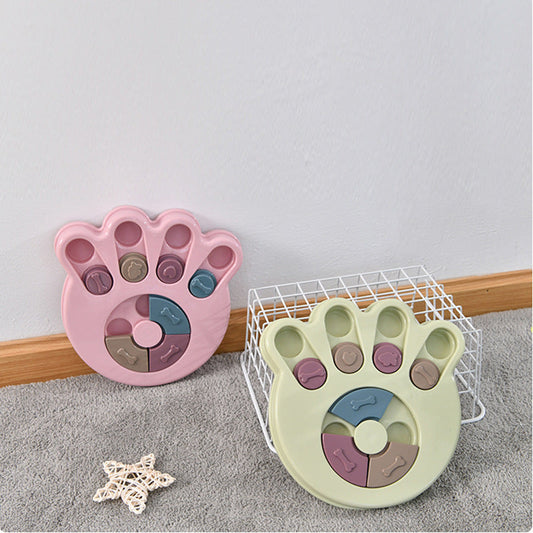KFX-0010941 Pet Slow Feeder Dog Bowl in Pink, Green, and Blue - Interactive Turntable Design for Engaging Mealtime