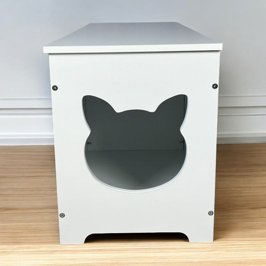 KFX-0020157 Multi-Purpose Top Open Cat Litter Box with Fence Cover - 39.4 Inch Classic Design