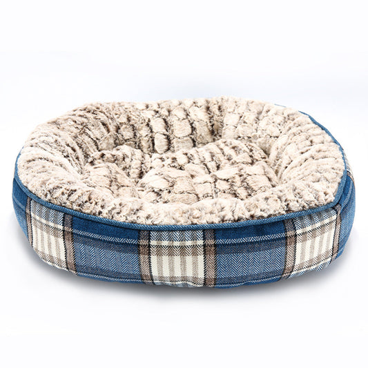 KFX-0020541 Cozy Cotton and Linen Dog and Cat Bed for Small to Large Pets, Breathable and Washable