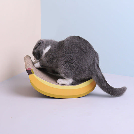 KFX-0022461 Cat Scratching Board in Cute Banana Shape - Corrugated Paper Claw Grinder for Cats and Small Animals