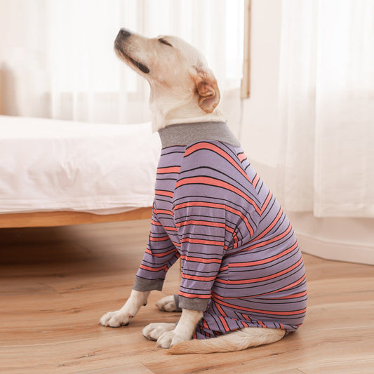 KFX-0028605 Casual Pet Dog Sterilization Clothes in Striped Designs - Comfortable Cotton Apparel