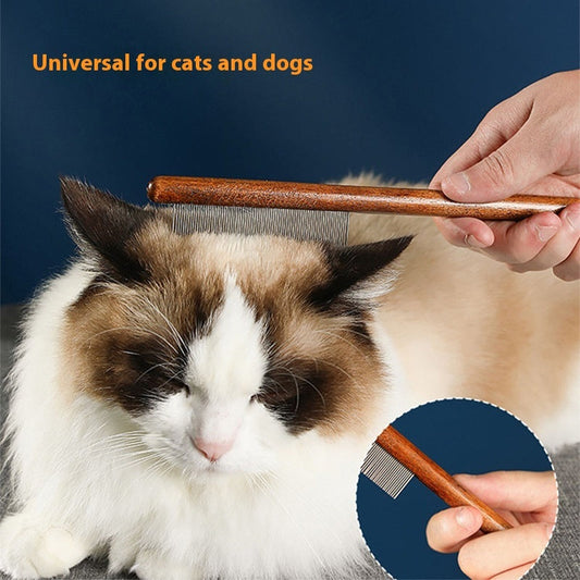 KFX-0029885 Dense Tooth and Sparse Tooth Stainless Steel Flea Comb for Dogs