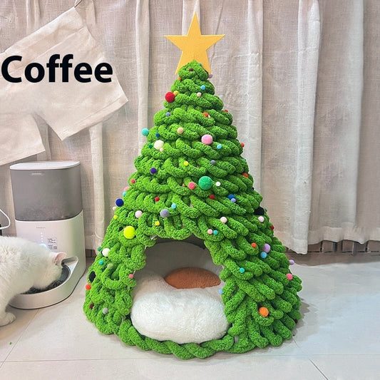KFX-0031293 Handmade Cat Nest DIY Material Package for Christmas Decorations with Colorful Balls and Accessories