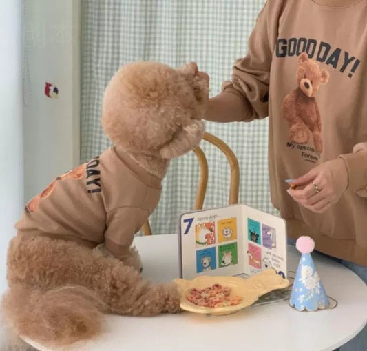 KFX-0032189 Soft Cotton Winter Teddy Bear Pet Pajamas for Cats and Dogs - Dark Blue, Beige, Khaki, Pink