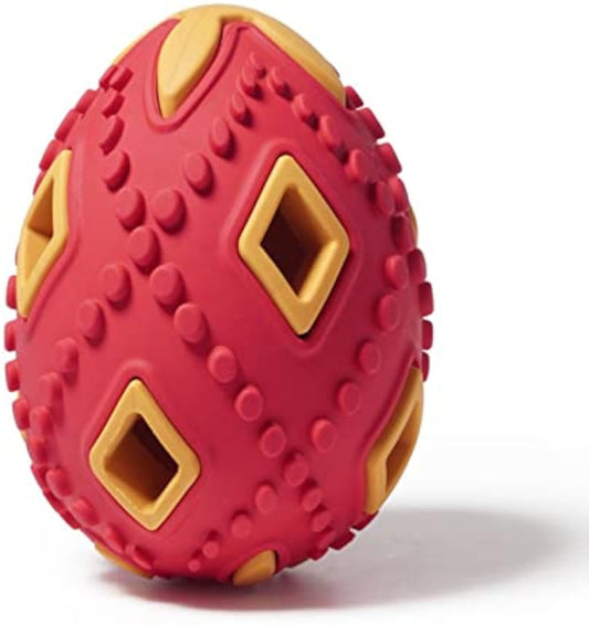 KFX-0052541 Interactive Teething Chew Toy for Small Dogs - Treat Dispensing Egg-Shaped Ball