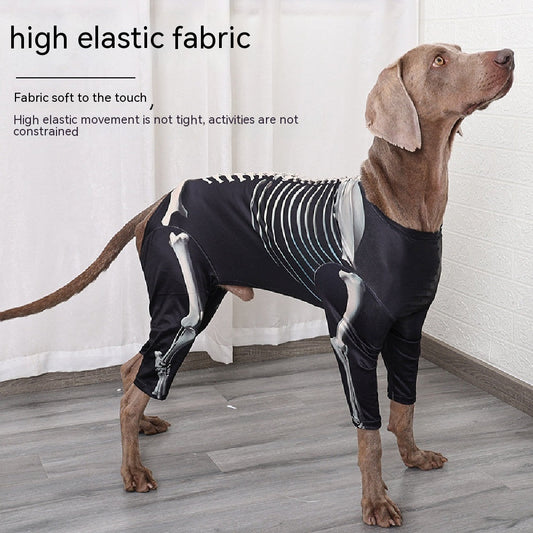 KFX-0061373 Casual Black Skull Dog Dress for Halloween Celebrations