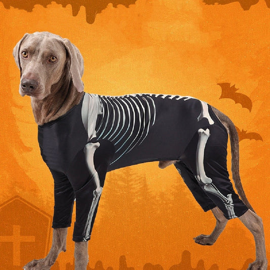 KFX-0061373 Casual Black Skull Dog Dress for Halloween Celebrations