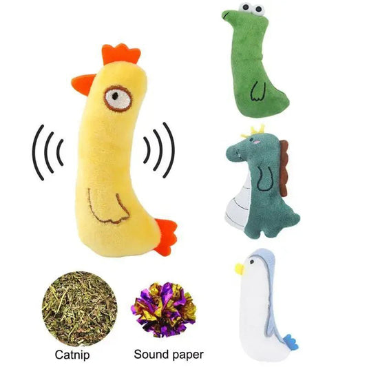 KFX-0062397 Catnip Stuffed Plush Toy for Cats with Sound Paper and Mint Filling