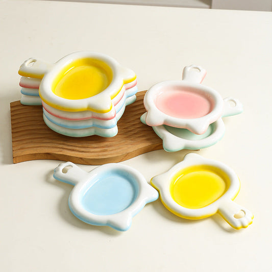 KFX-0068029 Ceramic Cat Bowl - Shallow Pet Plate for Food and Snacks