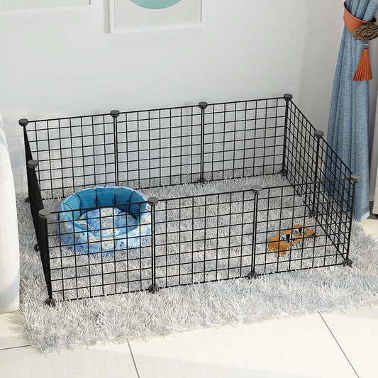 KFX-0122173 Indoor Dog Isolation Fence - 11-Piece Configurable Fence Panel for Small Dogs