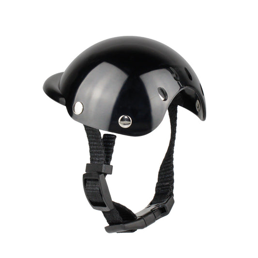 KFX-0127165 Adjustable Pet Helmet for Dogs and Cats - Protective Motorcycle Accessory, Black