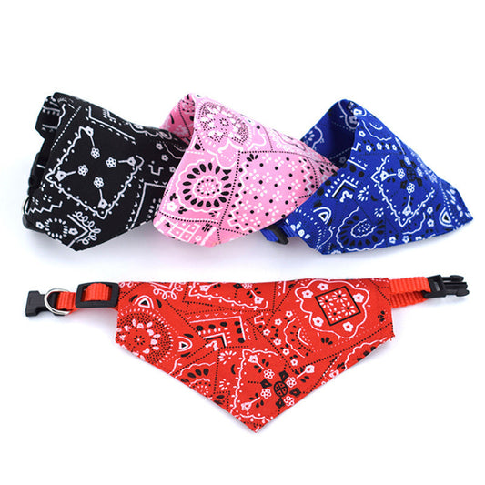 KFX-0133693 Retractable Pet Scarf Collar with Printed Dot Design, Multiple Sizes Available