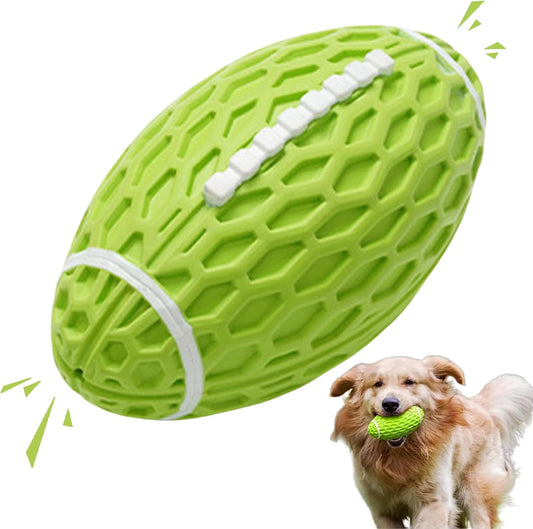KFX-0160573 Durable Squeaky Rugby Dog Toy for Aggressive Chewers, Ideal for Large Dogs