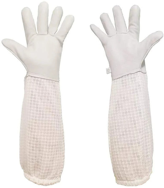 KFX-0160957 Three-Layer Breathable Mesh Anti-Bee Gloves Made with Cowhide and Sheepskin