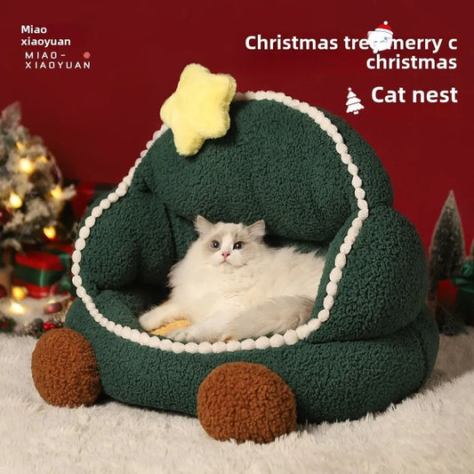 KFX-0163133 Cozy Closed Cat Nest for All Seasons, Removable and Washable Winter Warmth