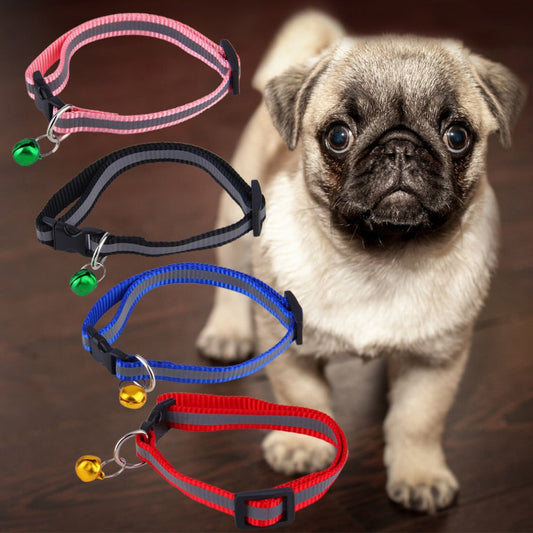 KFX-0166845 Reflective Bell Collar for Dogs and Cats - Adjustable Cloth Design, 19-32cm, 1.0cm Width