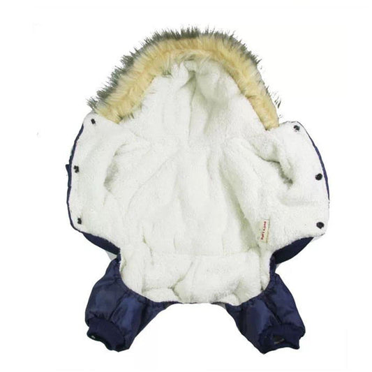 KFX-0169405 Autumn and Winter Thickened Cotton Pet Clothes in Red, Blue, and Coffee Colors