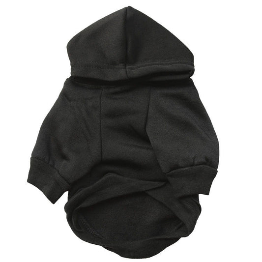 KFX-0172989 Hooded Pet T-Shirt Costume for Dogs with Black Skull Design, Fleece Material, Sizes XS to XXL