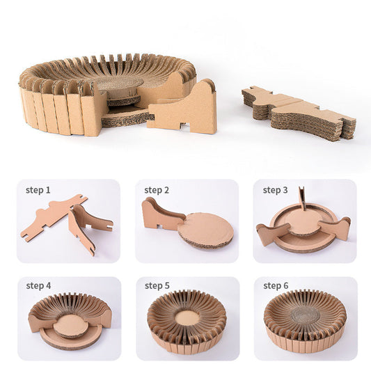 KFX-0219069 Corrugated Cat Scratcher with Modular Design - Stylish and Functional Nesting Style