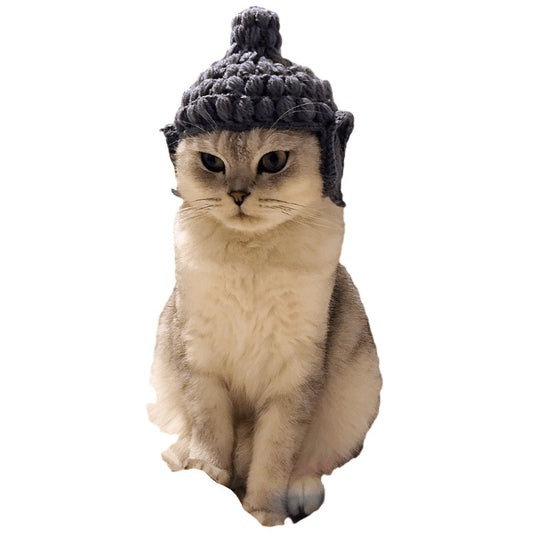 KFX-0223677 Cute Knitted Cat Hat for Pets - Available in Various Sizes