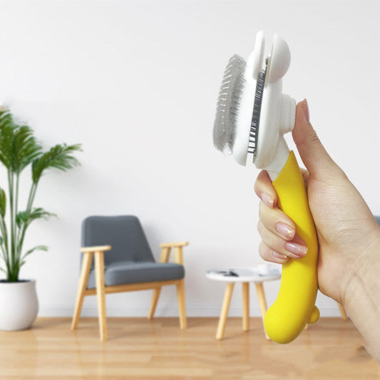 KFX-0241725 Dog Grooming Comb Brush for Easy Hair Removal - Durable ABS Material, Available in Yellow and Blue