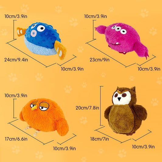 KFX-0253117 Interactive Rechargeable Pet Plush Toy with Sounds for Dogs - Engaging Moving Chew Toy for Teething and Exercise