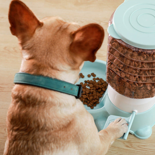 KFX-0255421 Automatic Dog Food Dispenser - 1.8L Puzzle Feeding Device in Apricot, Green, and Powder Colors