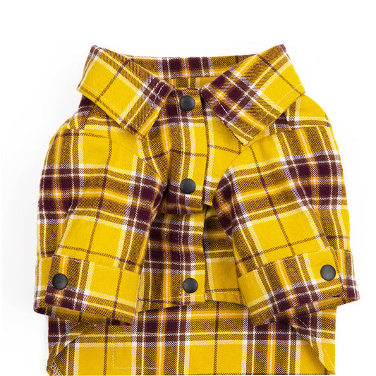 KFX-0261565 Cotton Leisure Plaid Shirt for Pets, Stylish and Comfortable Wear
