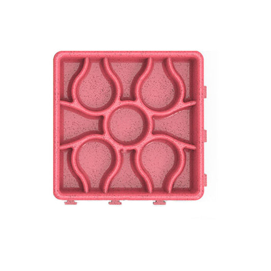 KFX-0263357 Tricolor Dog Feeding Tray with Licking Plate - 15x15x7.5 cm Plastic Design