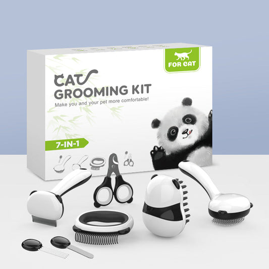 KFX-0268733 Pet Grooming Set with Nail Clipper and Fur Combs for Cats