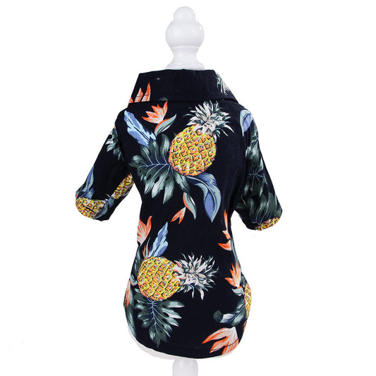 KFX-0273469 Teddy Shiba Inu Hawaiian Print Casual Shirts for Small and Medium Sizes