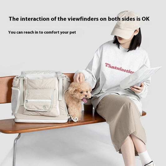 KFX-0275133 Lightweight Portable Pet Chest Bag in Soft Colors - Ideal for Pets Under 7kg