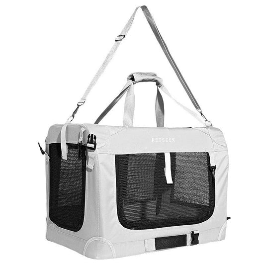 KFX-0282301 Large Capacity Folding Pet Carrier Bag for Cats and Small Dogs - Gray, Blue, Green Options