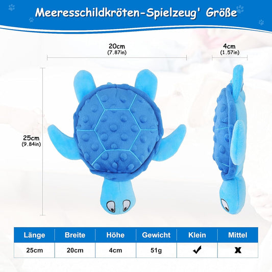 KFX-0285885 Durable Squeaky Sea Turtle Plush Toy for Small Dogs - Interactive Chew Toy for Teething and Anxiety Relief