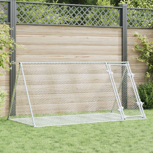 KFX-0286013 Spacious Silver Rabbit Hutch Made of Galvanized Steel for Small Animals
