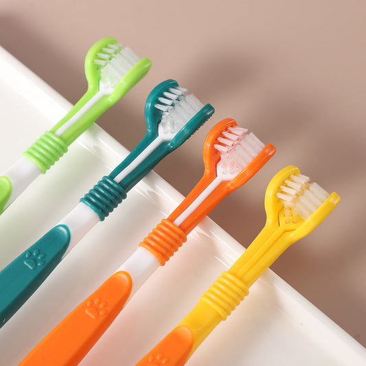 KFX-0292029 Multipurpose Pet Toothbrush for Optimal Oral Cleaning - Assorted Colors Available