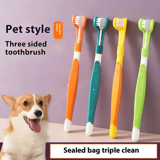 KFX-0292029 Multipurpose Pet Toothbrush for Optimal Oral Cleaning - Assorted Colors Available
