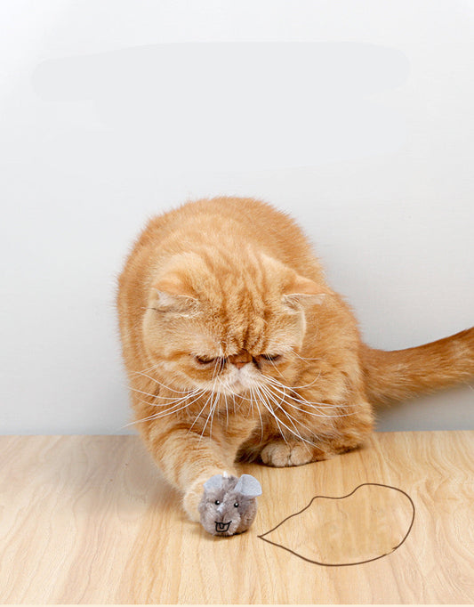 KFX-0294973 Interactive Sounding Mouse Toy with Imitated Rabbit Fur Material and Self-Sounding Feature