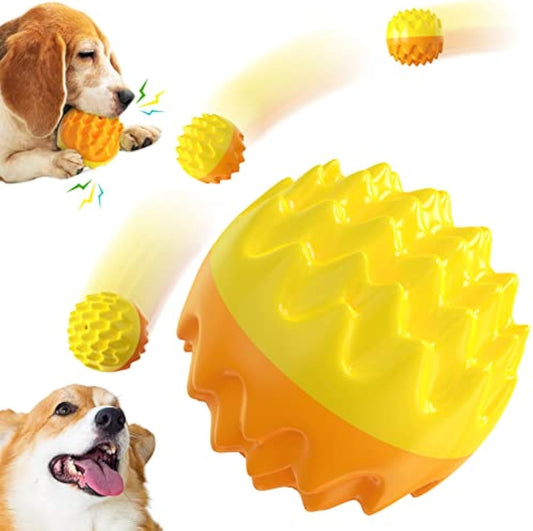 KFX-0297405 Durable Squeaky Dog Ball Toy for Aggressive Chewers - Dental Care & Mental Enrichment for All Breeds