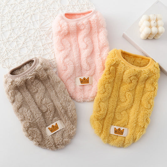 KFX-0298301 Cozy Double-Sided Fleece Vest for Pets – Warm Coral Fleece in Multiple Colors and Sizes