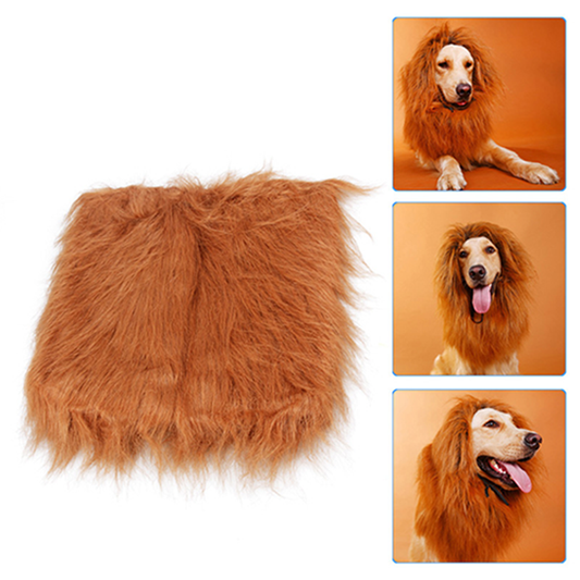 KFX-0301757 Cozy Pet Lion Mane Wig Costume for Cats and Dogs - Adjustable Winter Apparel