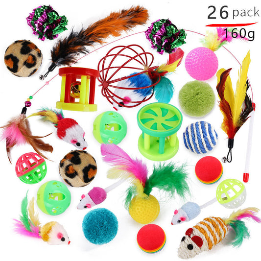 KFX-0306493 Funny Cat Stick Toy with Plush Feathers and Durable PP/Metal Materials