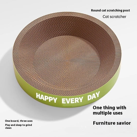 KFX-0315453 Wear-resistant Round Cat Nest Scratching Board - Green, 50CM & 55CM