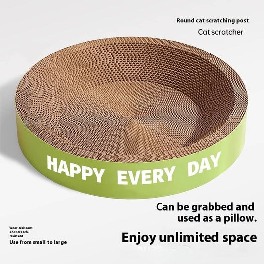 KFX-0315453 Wear-resistant Round Cat Nest Scratching Board - Green, 50CM & 55CM