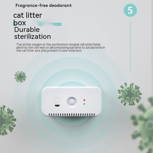 KFX-0318013 Plastic Pet Deodorizer and Air Purifier for Odor Removal, Elegant White Design, Compact Size