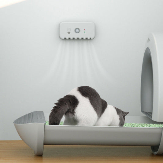 KFX-0318013 Plastic Pet Deodorizer and Air Purifier for Odor Removal, Elegant White Design, Compact Size