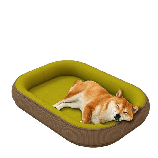 KFX-0319037 Spacious Corduroy and Fleece Dog Kennel for Medium to Large Dogs and Cats - Easy to Clean and Disassemble for All Seasons
